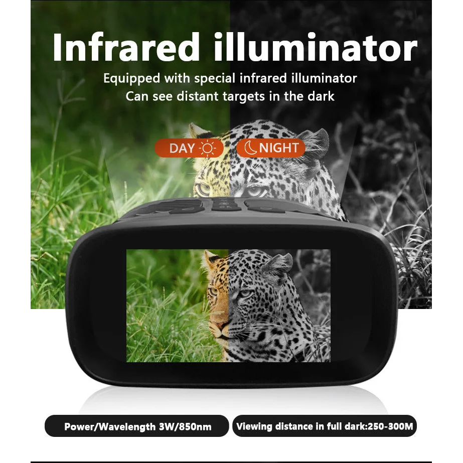 Green Digital Night Vision Binoculars - 3.0’’ IPS Screen