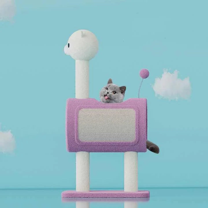 Green Dinosaur-Theme Cat Tree with Tunnel