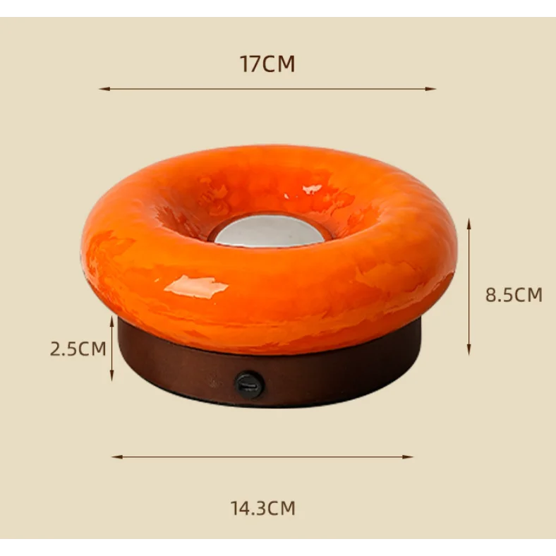 Green Donut Table Lamp - Rechargeable Touch Control LED
