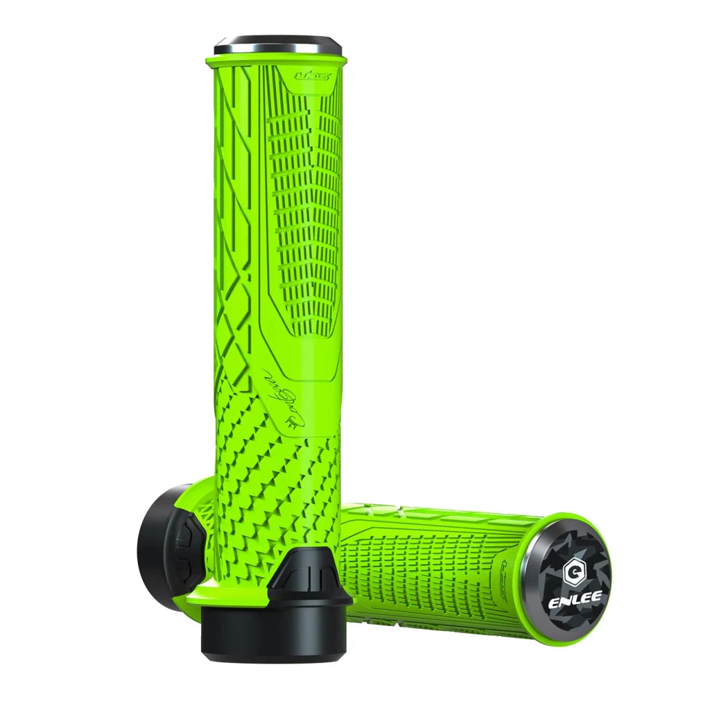 Green Ergonomic Lock-On Bike Grips - Anti-Slip TPR Rubber