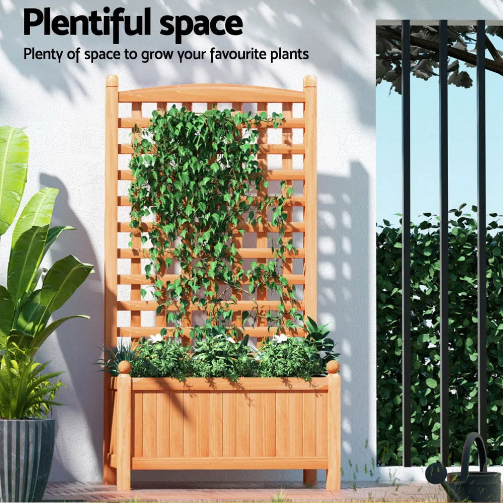Fingers bed planter with side profile shown