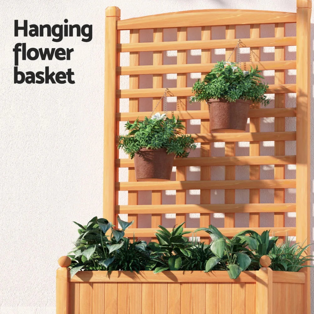 Fingers bed planter with 2x raised box container trellis