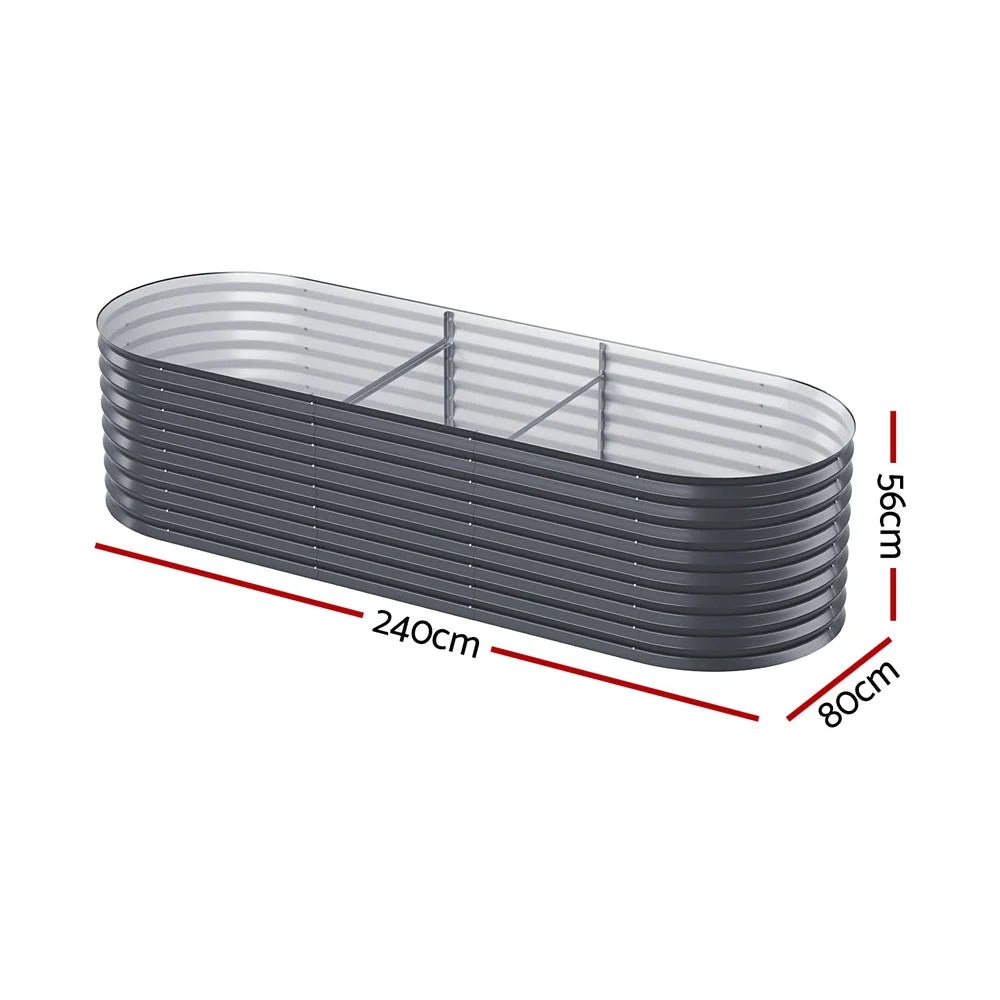 Green 240x80x56cm fingers bed oval with planter box greenhouses