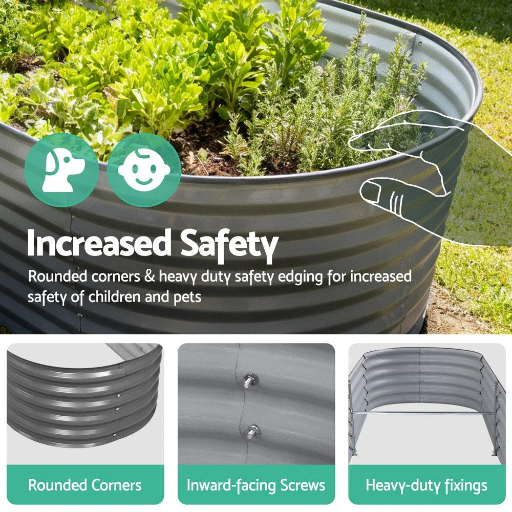 Fingers bed oval with side supports and structural rails