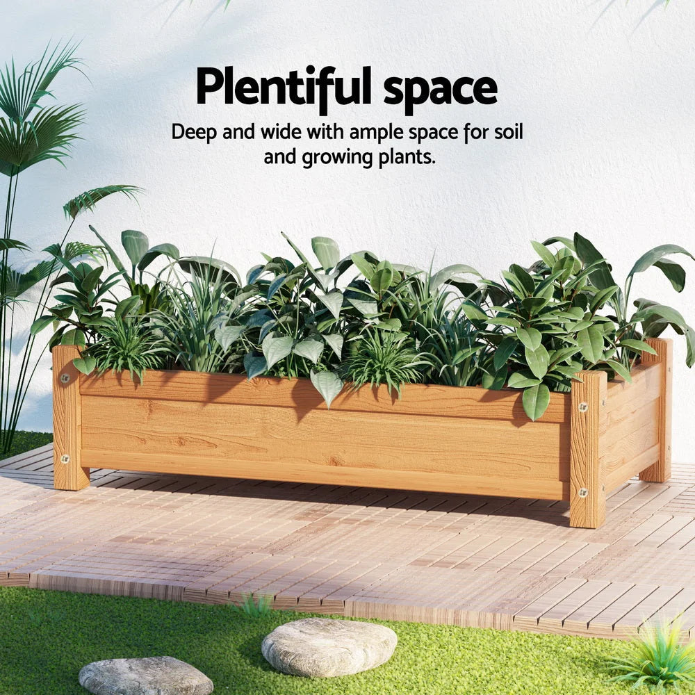 Green Fingers Garden Bed 65x33x16cm Wooden Planter Box