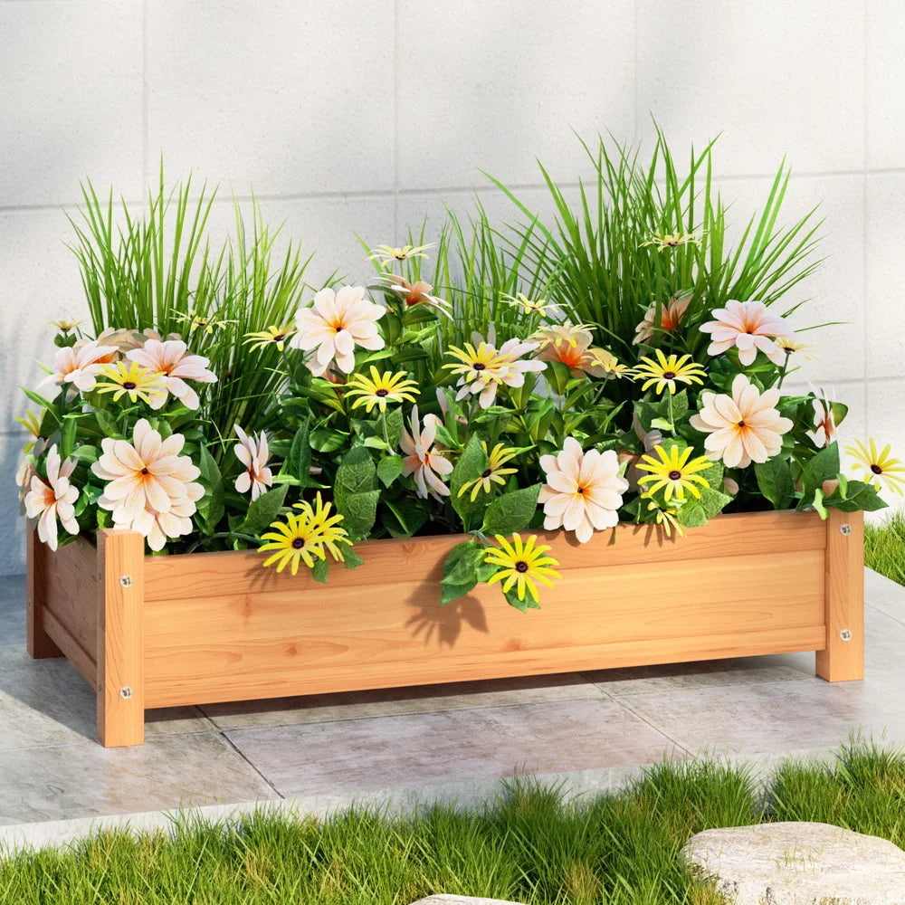 Green Fingers Garden Bed 65x33x16cm Wooden Planter Box