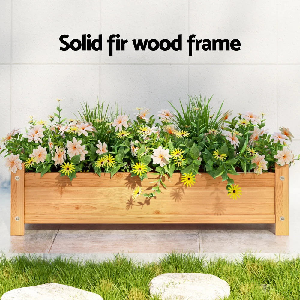 Green Fingers Garden Bed 65x33x16cm Wooden Planter Box