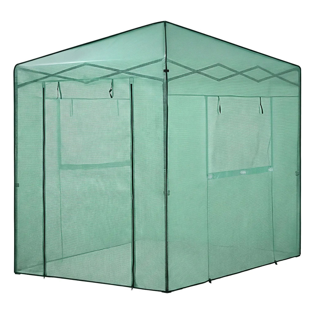 Green Fingers Greenhouse 180x240x240cm Steel Frame PE Cover