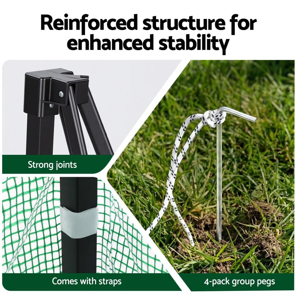 Green Fingers Greenhouse 180x240x240cm Steel Frame PE Cover