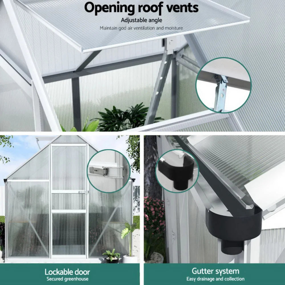 Green Fingers Greenhouse Aluminium Polycarbonate Premium