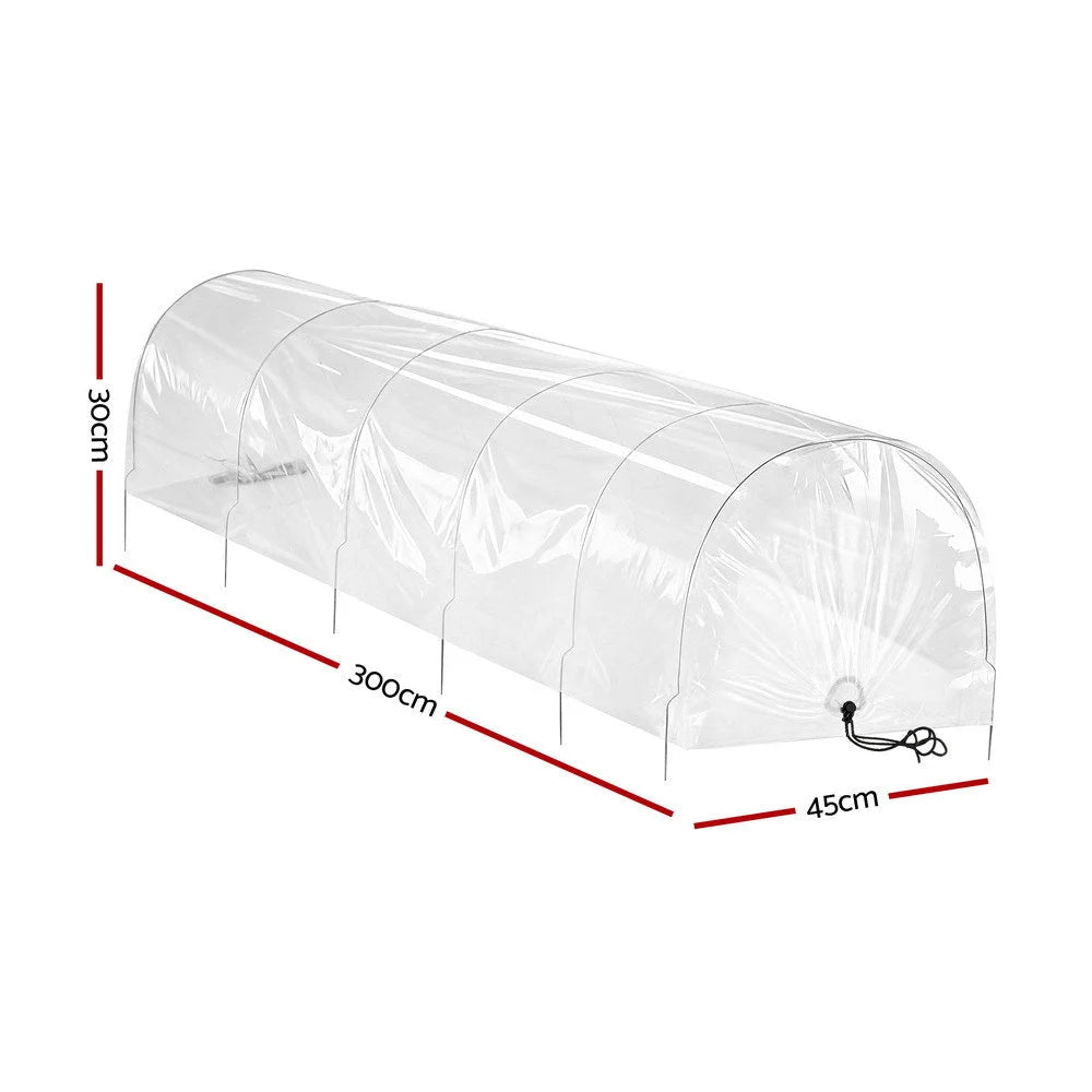 Steel greenhouse Green Fingers Mini 300x45x30cm Tunnel Clear