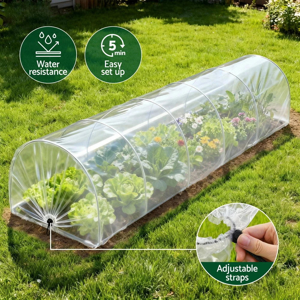 Green Fingers Mini Greenhouse 300x45x30cm Tunnel Clear PVC