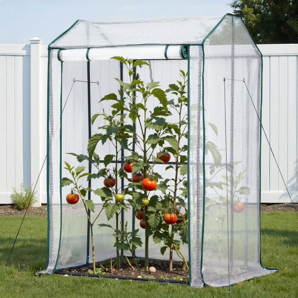 Green Fingers Mini Greenhouse PE Cover Green House Roll-Up