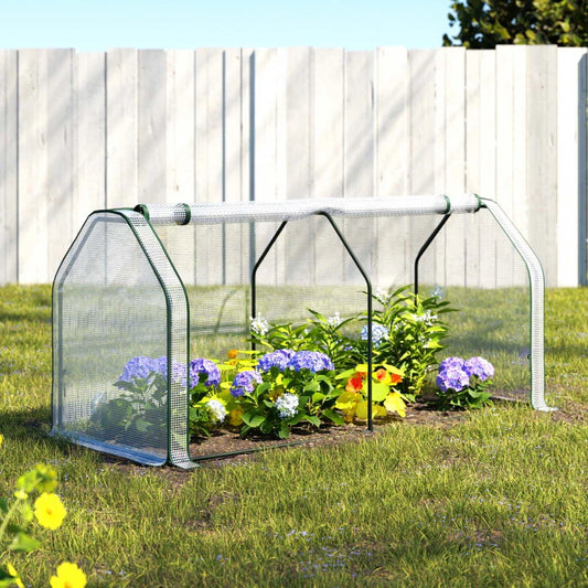 Green Fingers Mini Greenhouse PE Cover Green House Roll-Up
