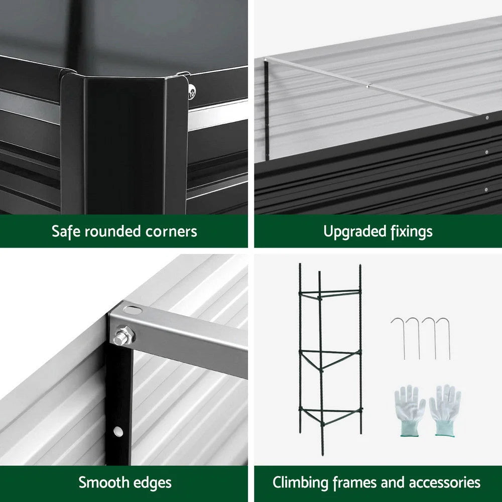 Green Fingers Raised Garden Bed 2 Pcs 210x90cm Planter Box