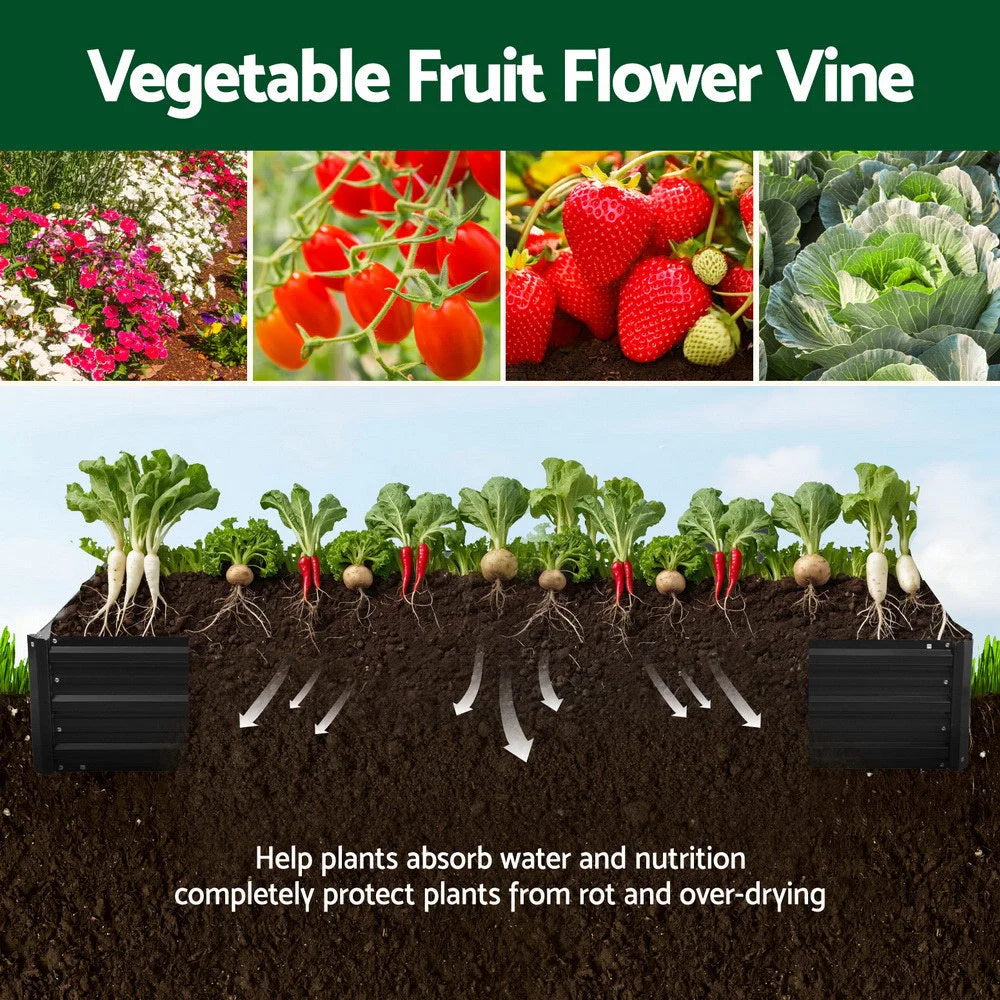 Green Fingers Raised Garden Bed 2 Pcs 210x90cm Planter Box