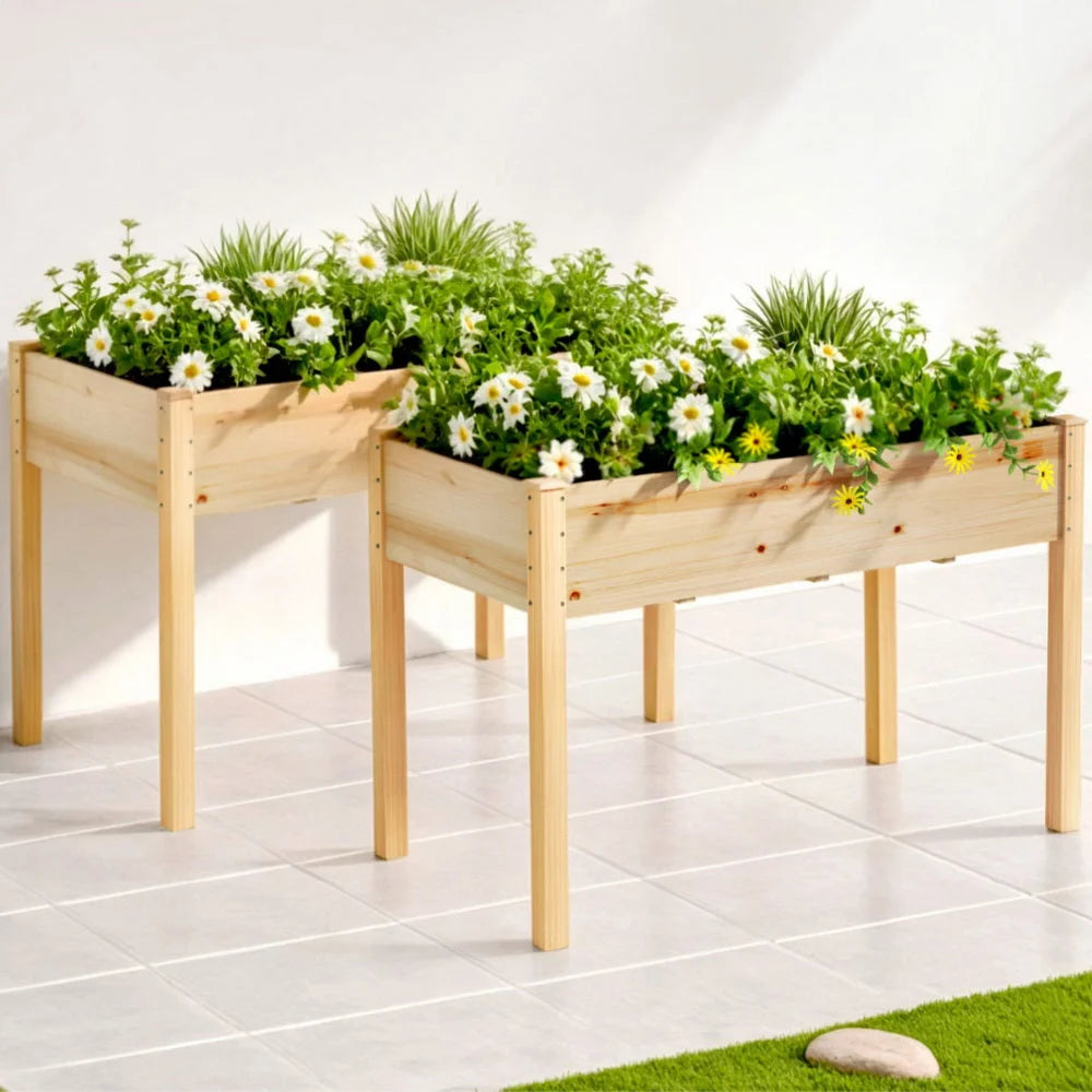Green Fingers Raised Garden Bed 2x Elevated 120x60x80cm