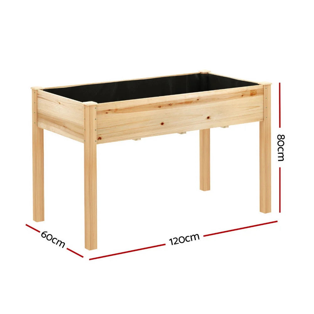 Green Fingers Raised Garden Bed 2x Elevated 120x60x80cm