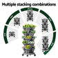 Bed 5 Tier Vertical Grey with Strawberry Stackable Planters Herbs Petunias Garden
