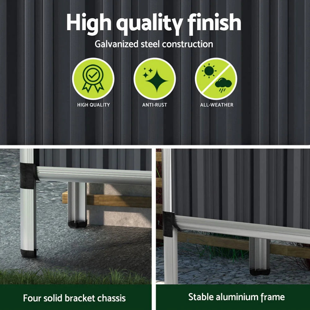 Green Fingers Raised Garden Bed x2 80x49x74cm Greenhouse