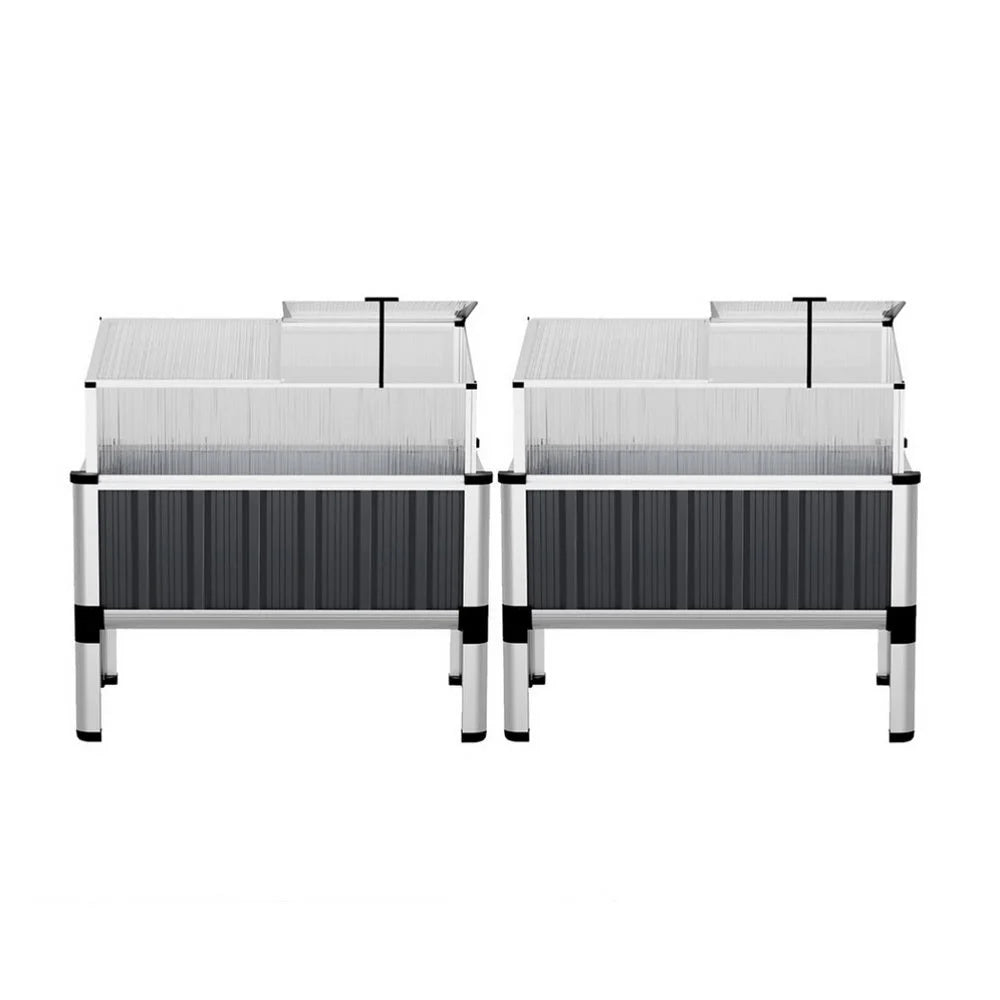 Green Fingers Raised Garden Bed x2 80x49x74cm Greenhouse