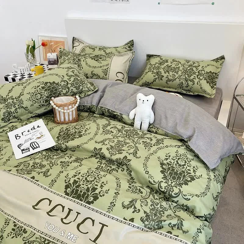 Green Floral 3-Piece Bedding Set - Soft and Lovely Bed