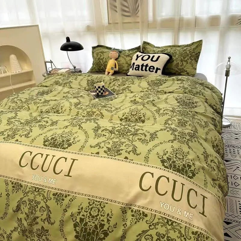Green Floral 3-Piece Bedding Set - Soft and Lovely Bed