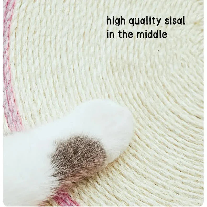 Green Frog Cat Scratcher Bed - Sisal Scratch Pad with Fun