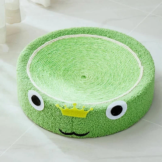 Green Frog Cat Scratcher Bed - Sisal Scratch Pad with Fun