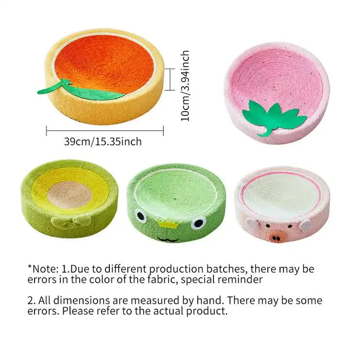 Green Frog Cat Scratcher Bed - Sisal Scratch Pad with Fun