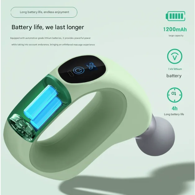 Green Handheld Massage Gun - Compact and Portable
