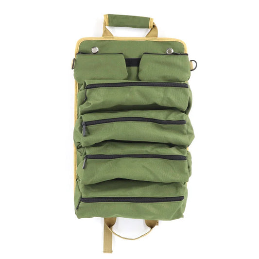 Green Heavy Duty Roll-Up Tool Bag Organizer - Waterproof
