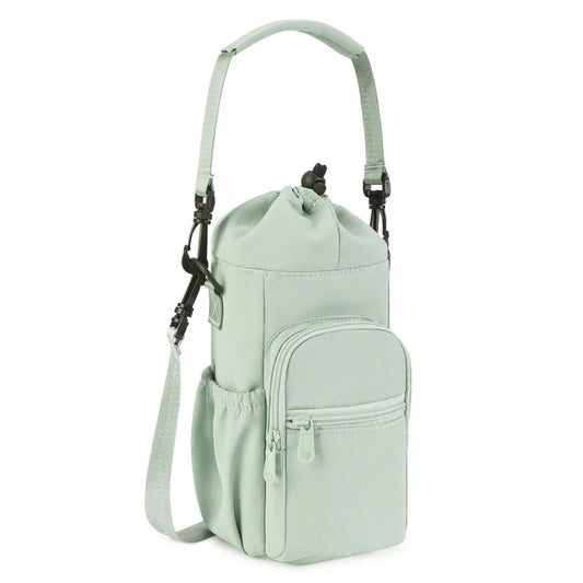 Green Insulated Cup Holder Bag with Adjustable Strap