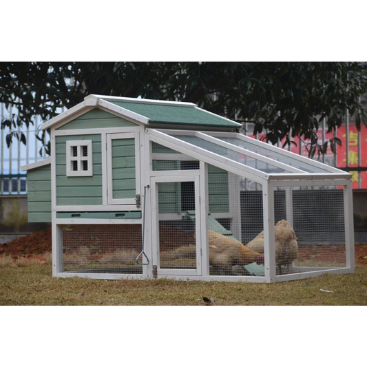 Green Large Chicken Coop Rabbit Hutch Ferret Guinea Pig