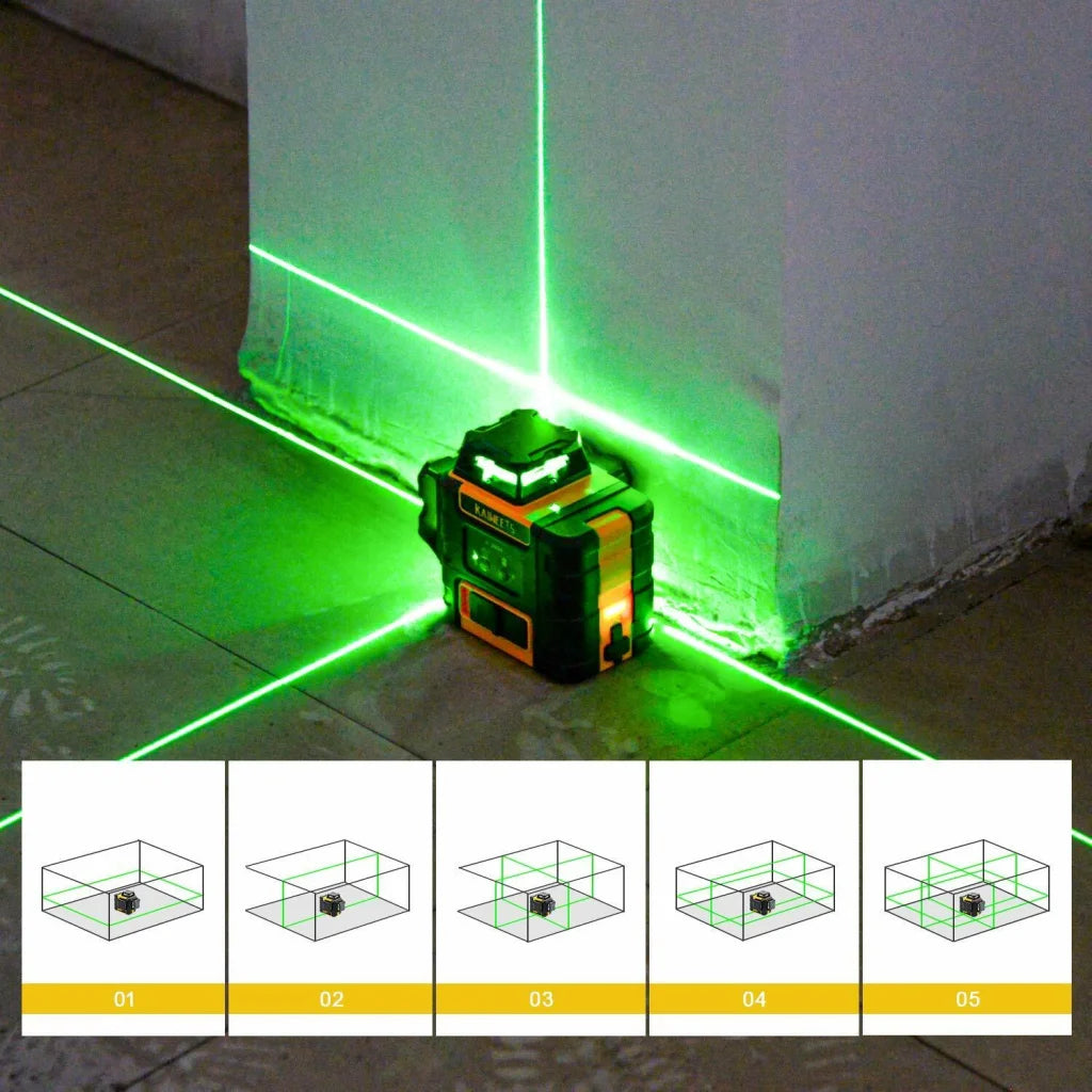 Green Laser Level KAIWEETS KT360A 3 x 360° Rotary