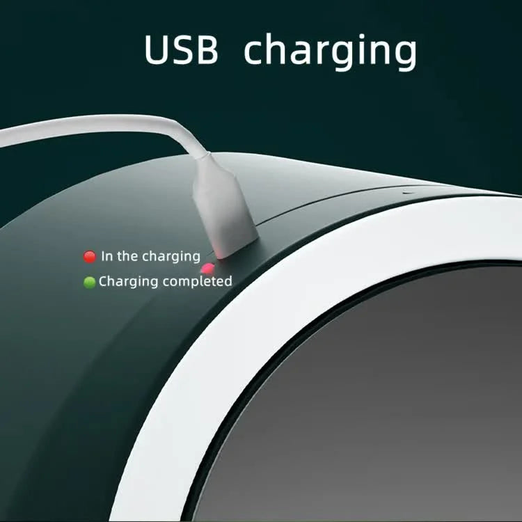 Green LED Vanity Makeup Organizer with Partition Storage