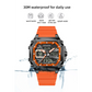 Green Men’s Dual Display Watch - Dual Time Digital Analog