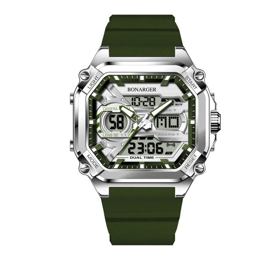 Green Men s Dual Watch Time Digital Analog