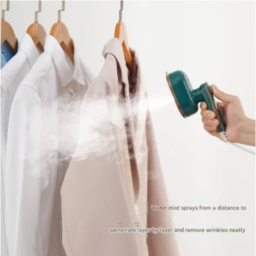 Green Mini Handheld Steam Iron - Portable Garment Steamer
