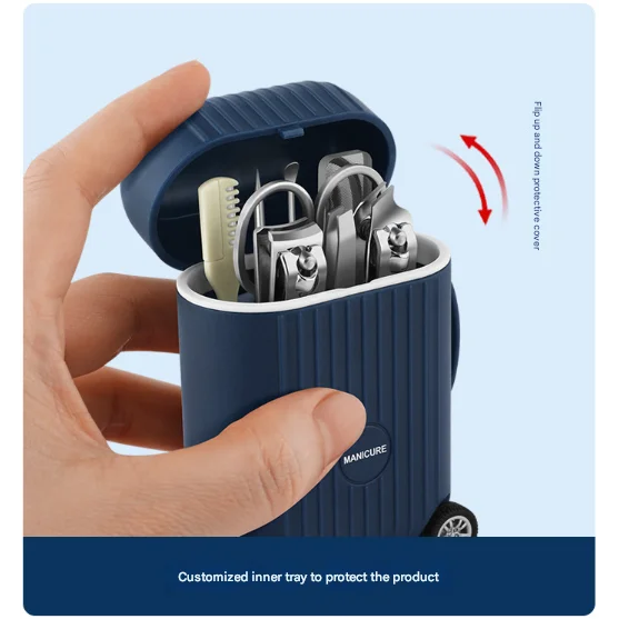 Green Mini Suitcase Manicure Set - 8-Piece Portable