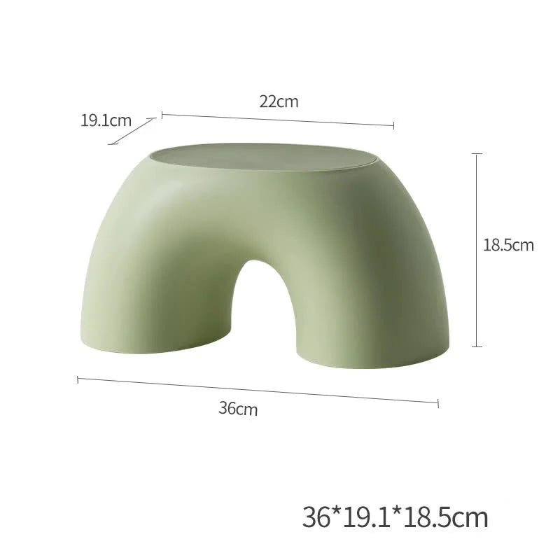 Green Minimalist Round Shape Footstool - Durable Anti-slip