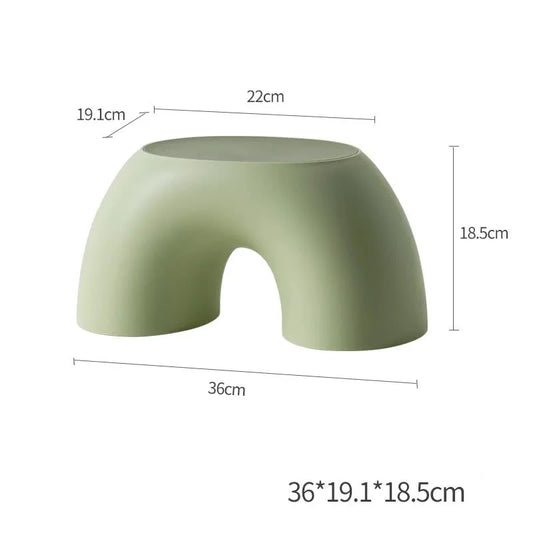 Green Minimalist Round Shape Footstool - Durable Anti-slip