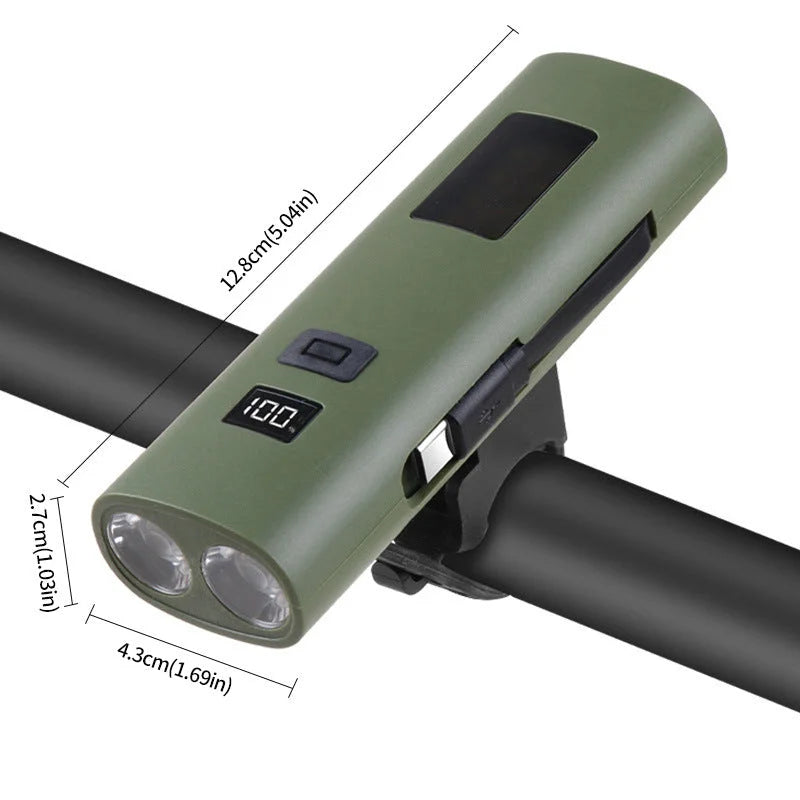 Green Multifunctional LED Bike Light Power Bank