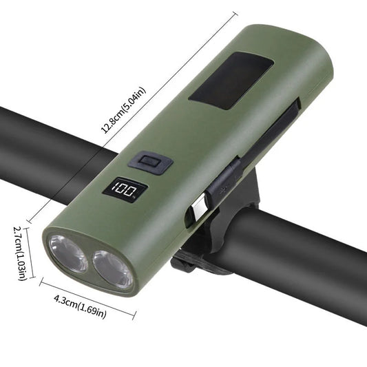 Green Multifunctional LED Bike Light Power Bank