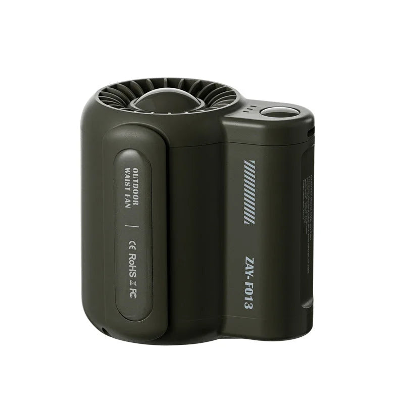 Green Outdoor Waist Fan - Portable Wearable Fan