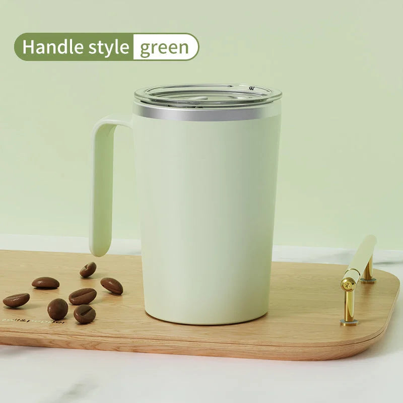 Green Portable Automatic Mixing Coffee Cup Stainless Steel