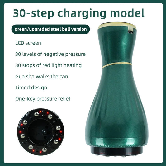 Green Portable Electric Cupping Therapy Device - Adjustable