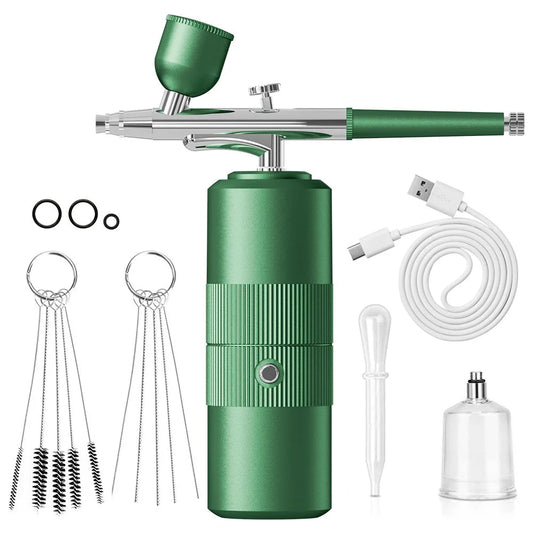 Green Portable Oxygen Infusion Nano Spray Facial Beauty