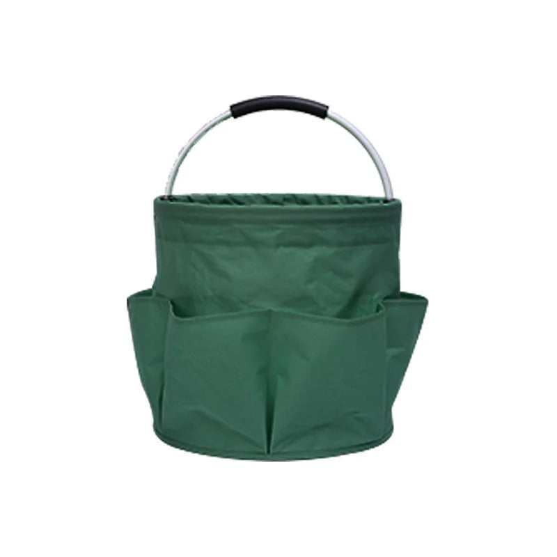 Green Portable Picnic Basket Foldable Outdoor Beach Basket