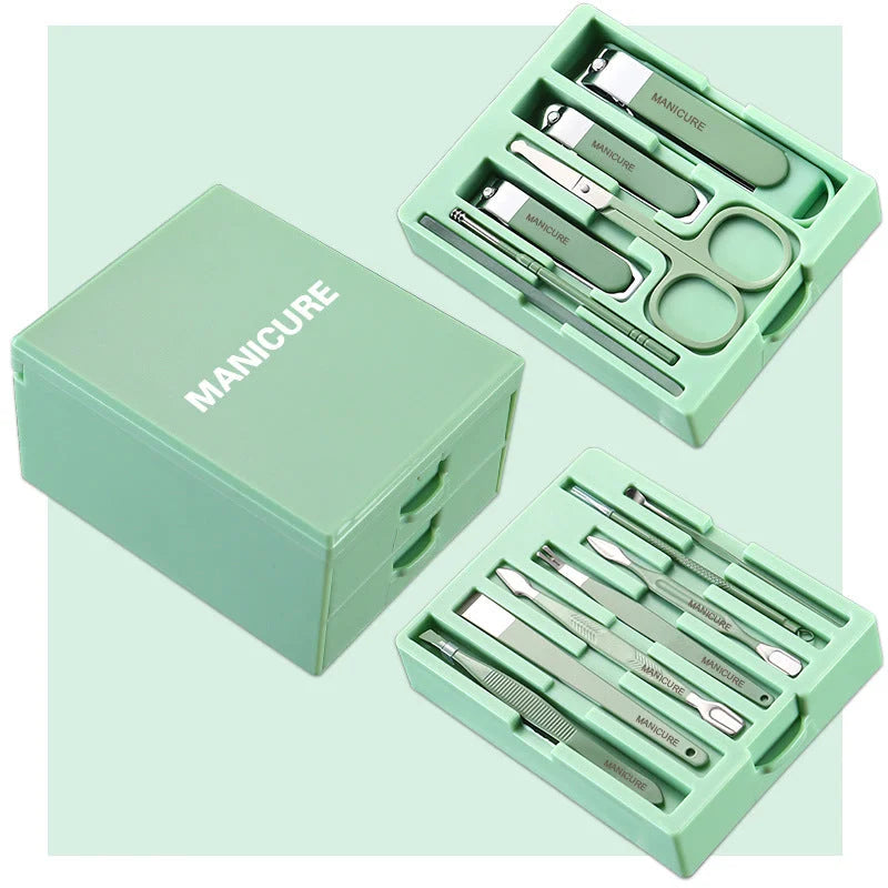 Green Premium 13-in-1 Manicure & Grooming Kit